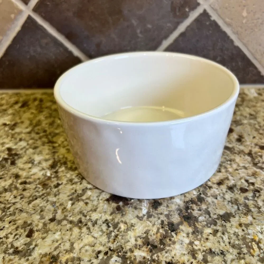 Rae Dunn Artisan Collection DINE Dog Pet Bowl White Ceramic By Magenta Farmhouse